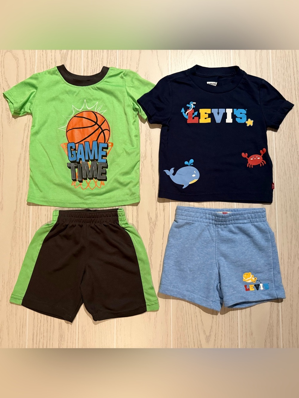 Levi’s Buzzer Beater Toddler Boys 2T Graphic Shirt & Shorts Outfit Bundle